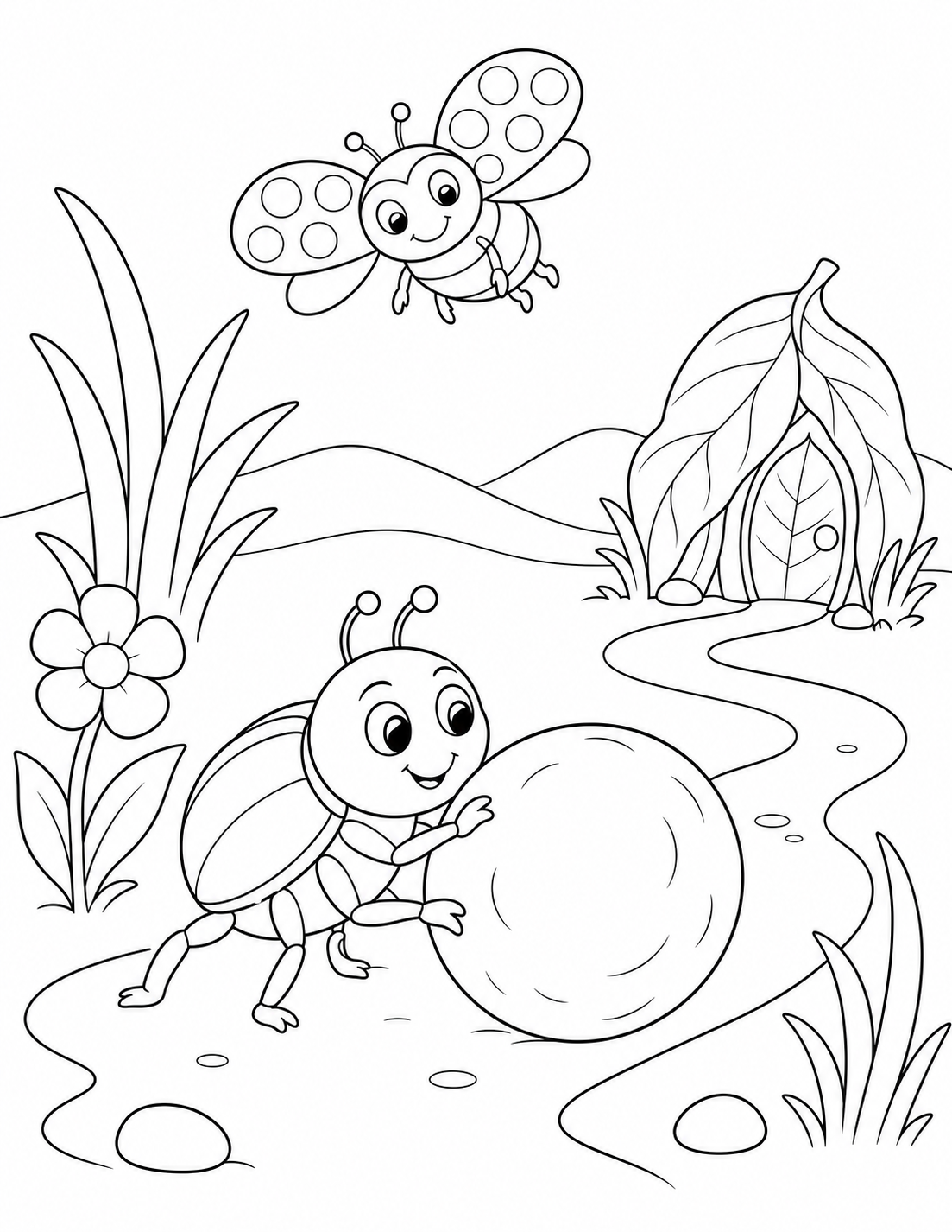 Coloring page: Doodlebug's Secret Trail