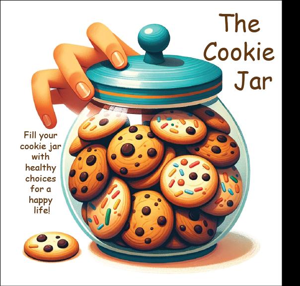 The Cookie Jar book cover, a wordless picture book showing an illustrated cookie jar with a bitten cookie